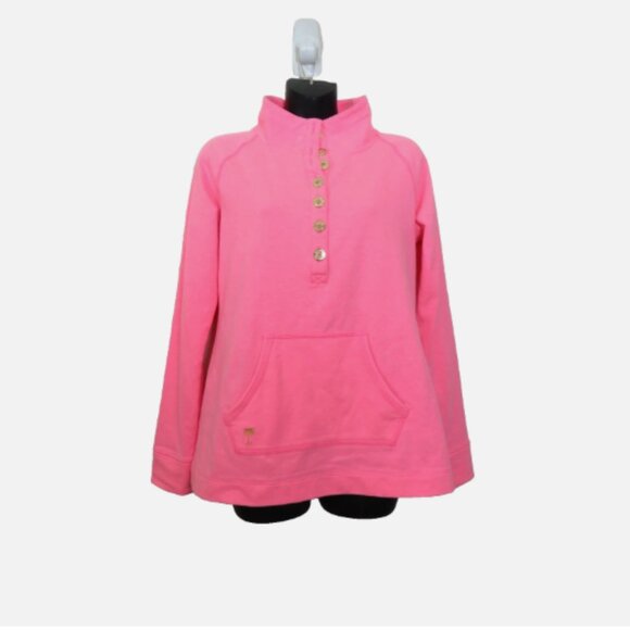Lilly Pulitzer Size Medium Pink Captain Popover Sweater Pullover UPF 50+ - Picture 1 of 6